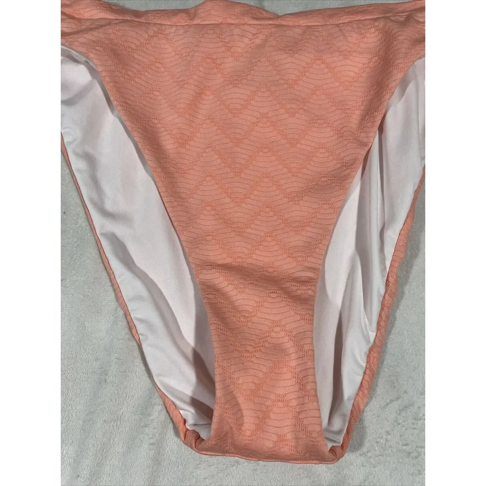 NEW $54 Becca French Cut Bikini Bottoms in Salmon Pink [‎ Large ] #4117